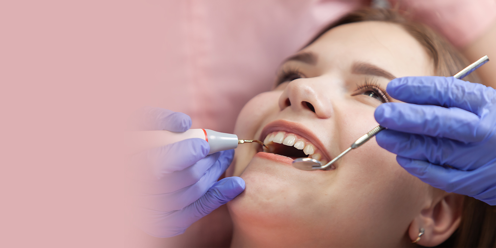 Dental patient undergoing dental examination before surgery