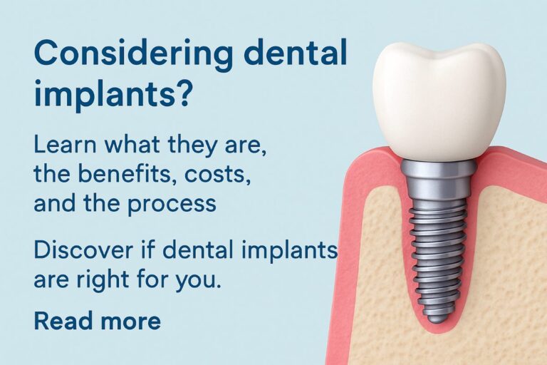 An infographic comparing different types of dental implants, including implant d, single-tooth implants, implant-supported bridges, and full-arch solutions. No text on the image.