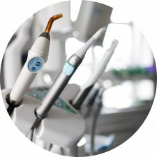periodontist dental tools circular photo